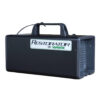 The Restorator® is a compact, black rectangular device with a handle and vented sides, designed for odor control and air restoration.