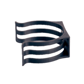 The EZ Clip is a black plastic accessory featuring three curved, parallel bars in an open, wave-like design, shown at an angle on a white background.
