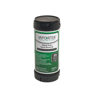 A black and green cylindrical container labeled Heavy-Duty Stand Alone LB (Leave Behind), a commercial-grade odor neutralizer with triple the normal power.